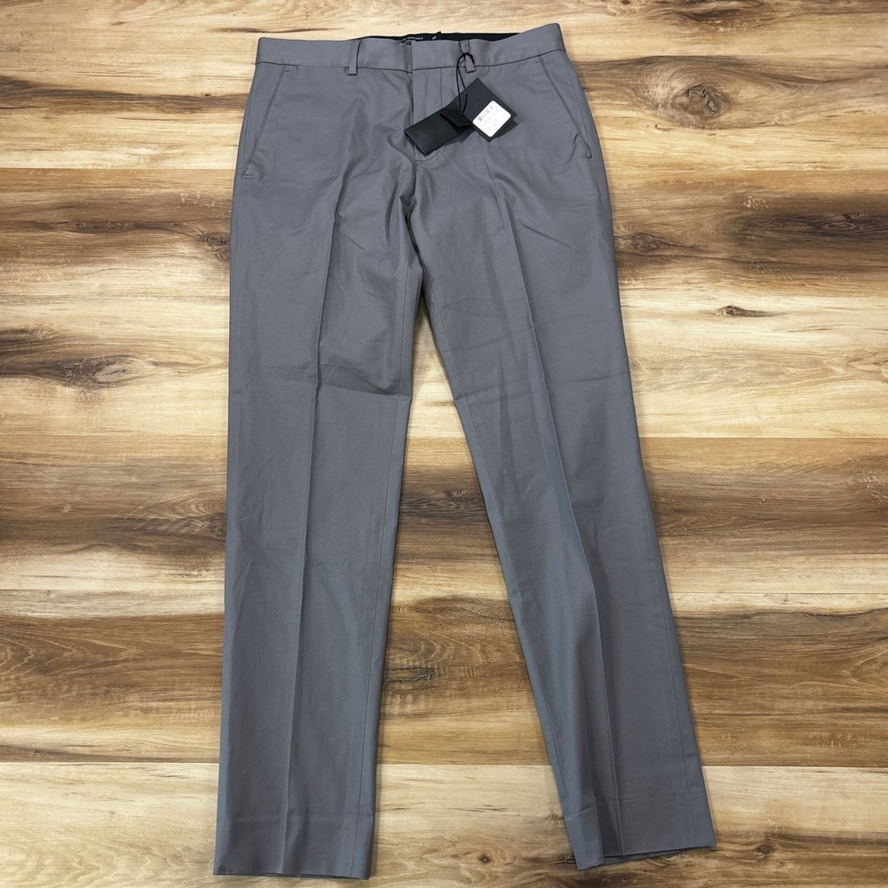 Club Monaco Connor Chinos 30 Modern Slim Fit Stretch Cotton Trousers Gray